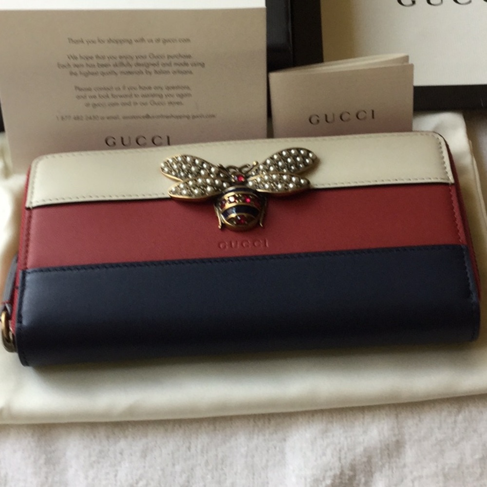 GUCCI QUEEN MARGARET BEE ZIP AROUND WALLET NWT🐝🐝 - Picture 8 of 10